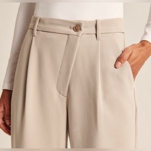 Abercrombie & Fitch tailored relaxed straight asymmetrical pants Taupe Size 27s